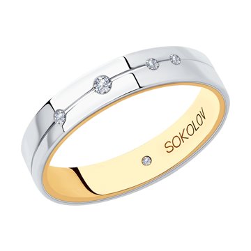 Кольцо SOKOLOV Diamonds из комбинированного золота с бриллиантами