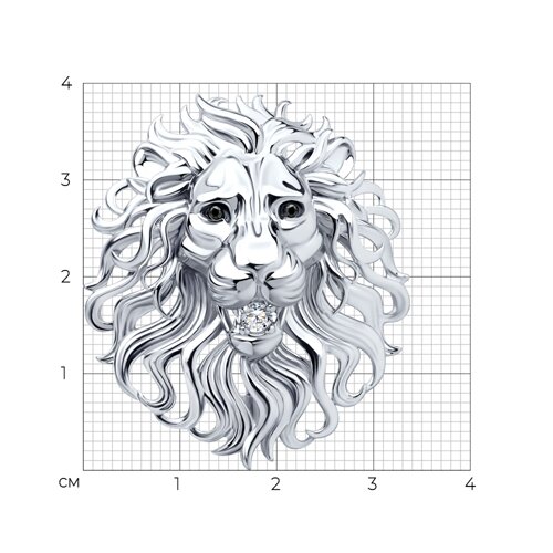 Брошь из серебра с фианитами - фото 5