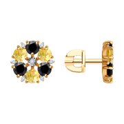 Серьги SOKOLOV Diamonds из комбинированного золота с миксом камней 36500₽