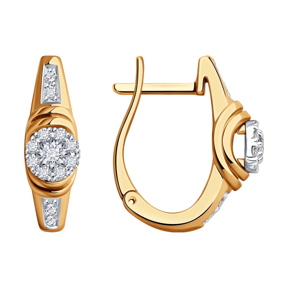 Серьги SOKOLOV Diamonds из комбинированного золота с бриллиантами