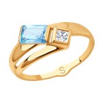 Кольцо из золота с топазом и Swarovski Zirconia