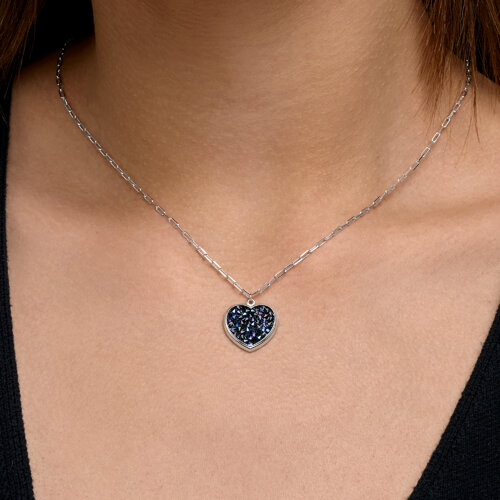 Колье из серебра с кристальной тканью - фото 3