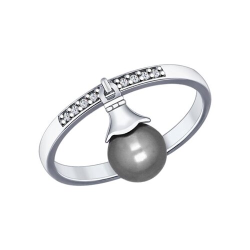 

Кольцо SOKOLOV из серебра с жемчугом Swarovski и фианитами