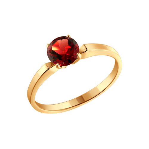 Кольцо SOKOLOV из золота с красным фианитом