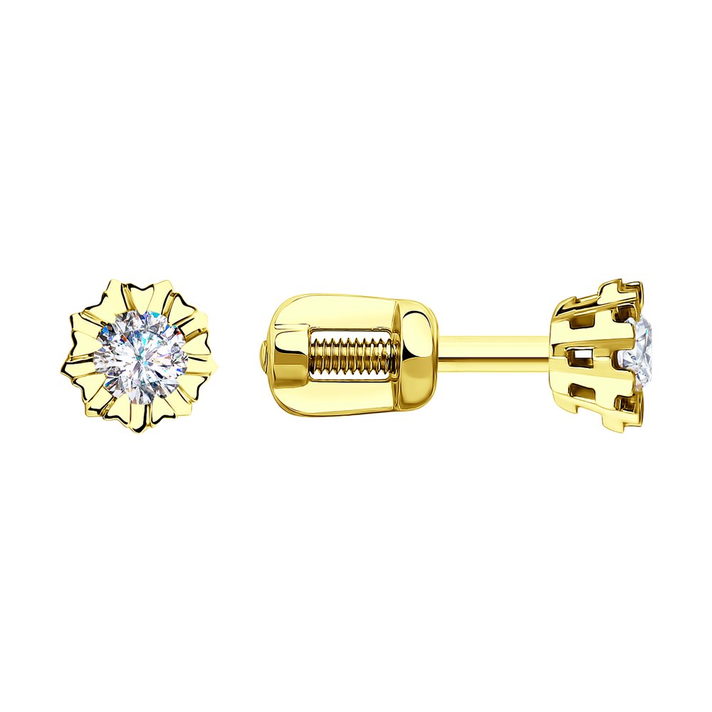 

Серьги-пусеты SOKOLOV Diamonds из желтого золота с бриллиантами