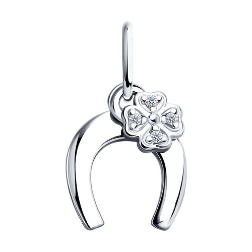 Подвеска из серебра с фианитами - фото 1