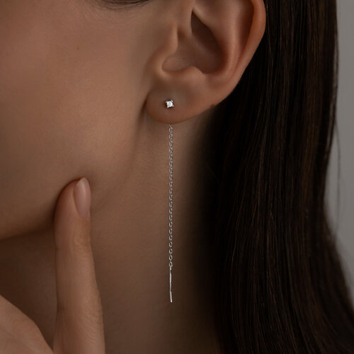 Серьги из серебра с фианитами - фото 2