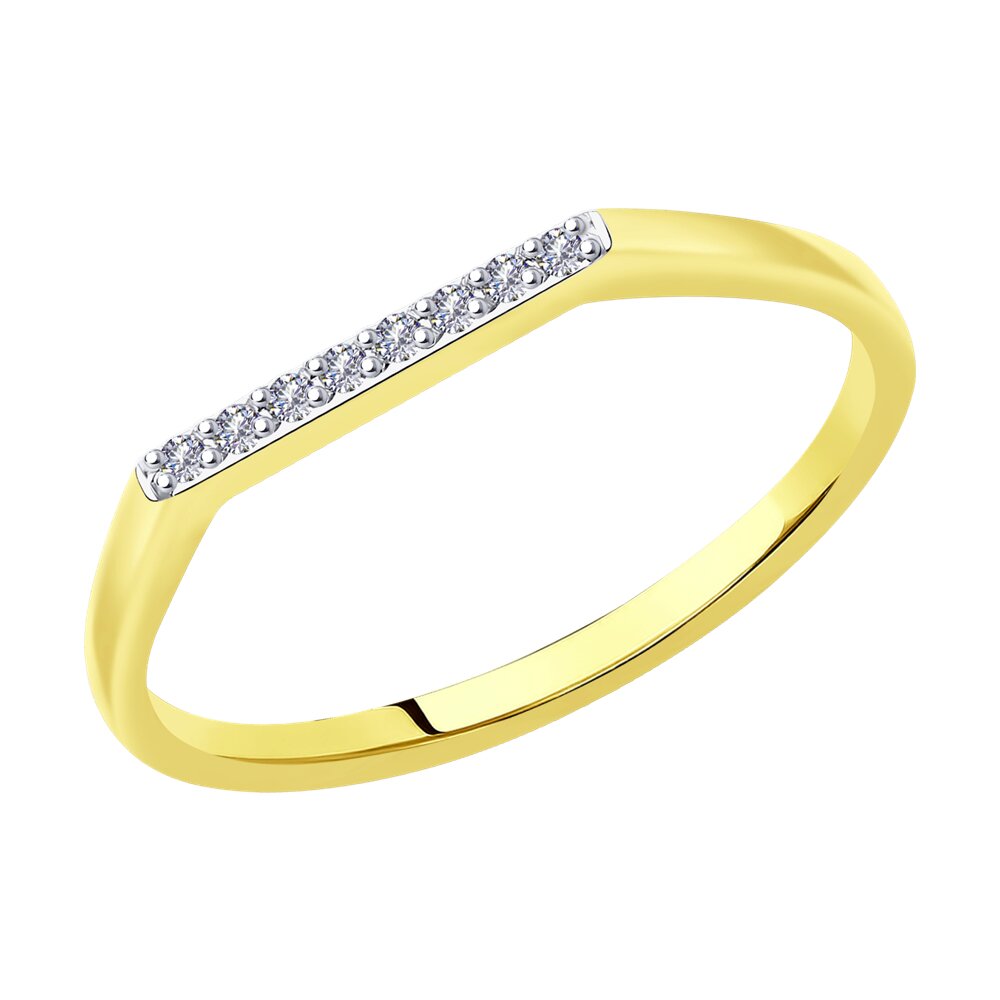 

Кольцо SKLV из желтого золота с родированием с бриллиантами Swarovski (иск.)