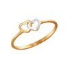 Тонкое золотое кольцо «Два сердца» SOKOLOV