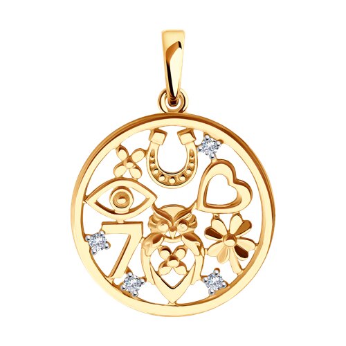 Подвеска из золота с фианитами SOKOLOV - купить в официальном интернет ...