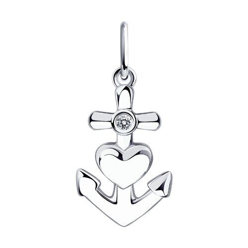 Подвеска из серебра с фианитом - фото 1