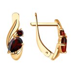 Серьги из золота с гранатами