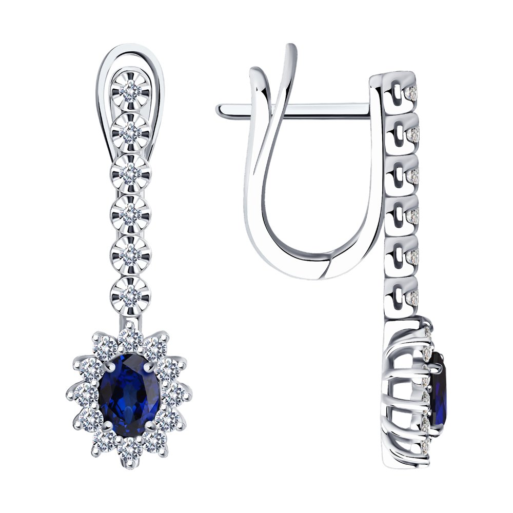 

Серьги SOKOLOV Diamonds из белого золота с бриллиантами и сапфирами