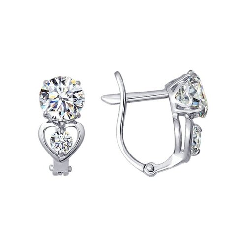 

Серьги SOKOLOV из белого золота со Swarovski Zirconia