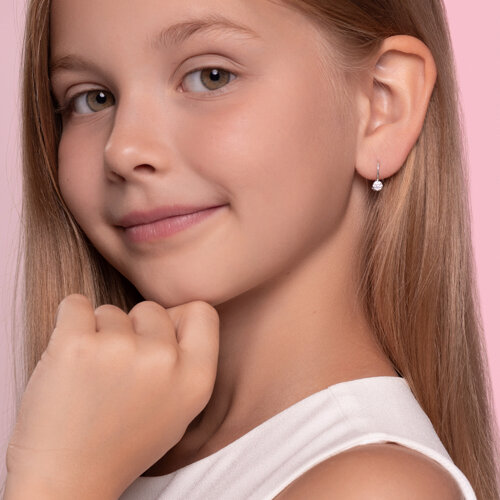 Серьги из серебра с фианитами - фото 2