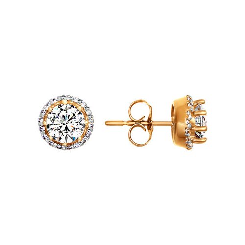 

Серьги-пусеты SOKOLOV из золота со swarovski zirconia