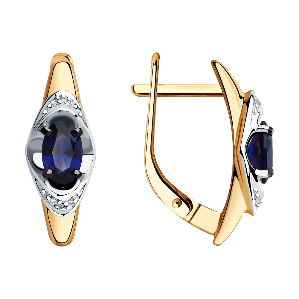 

Серьги SOKOLOV Diamonds из золота с бриллиантами и синими корунд (синт.)