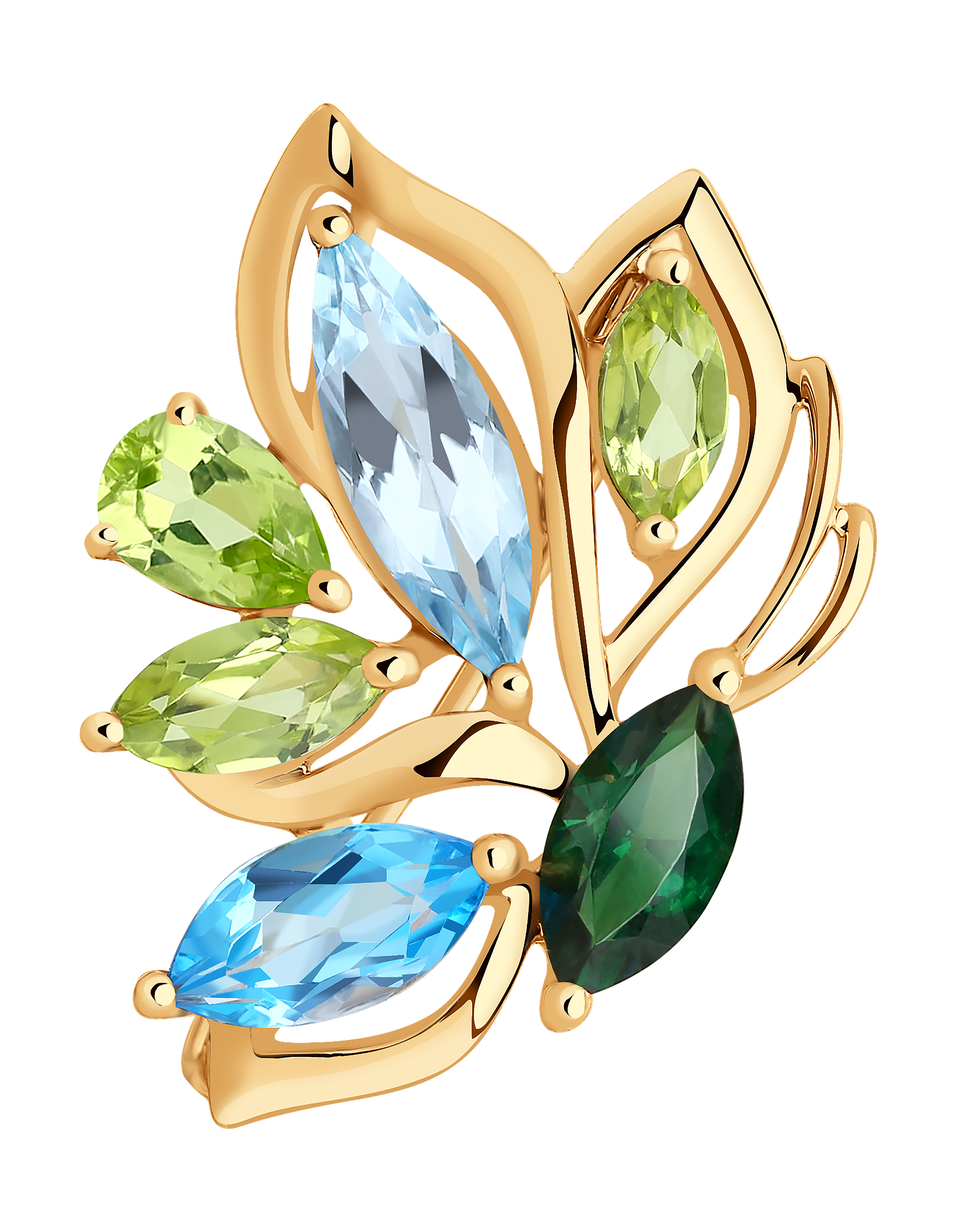 Брошь SOKOLOV из золота с миксом камней 22500₽