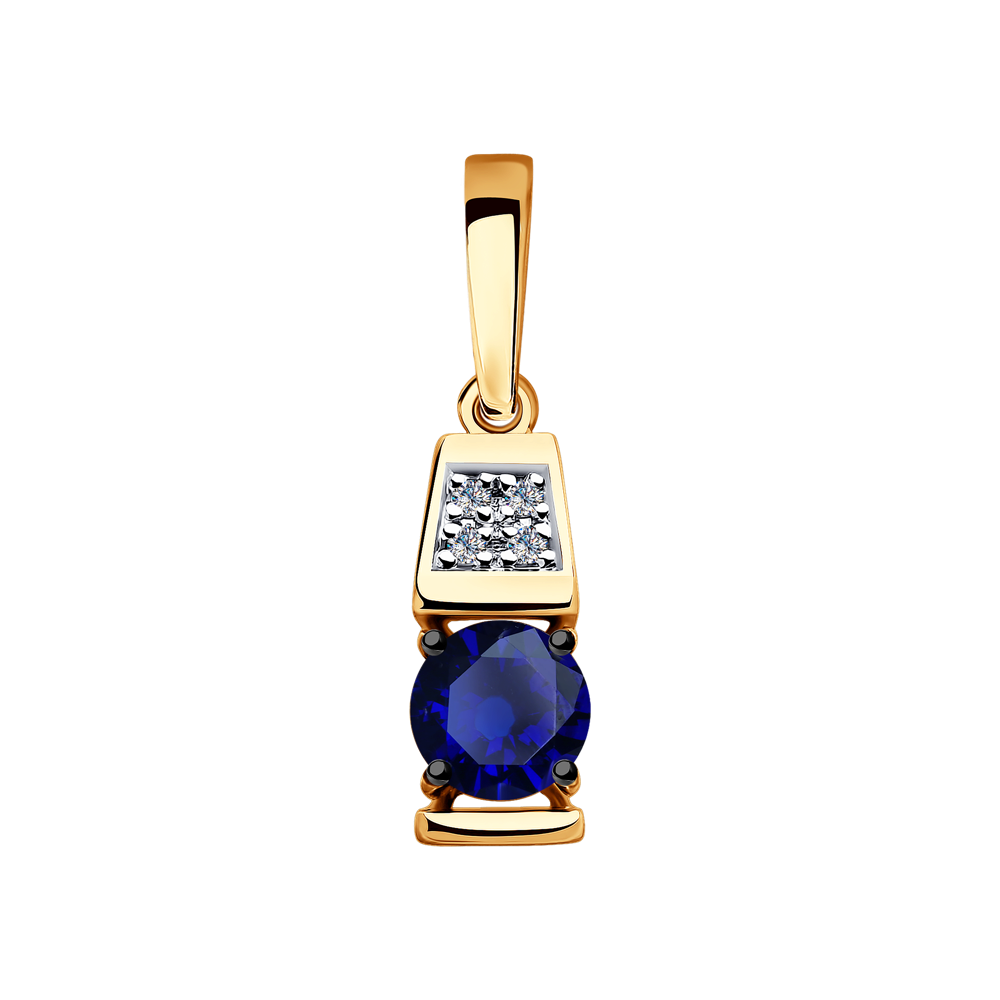фото Подвеска sokolov diamonds из золота с бриллиантами и синими корундами