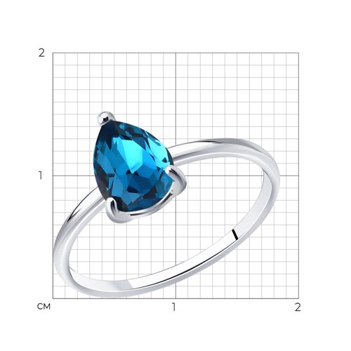 Кольцо из серебра с кристаллом - фото 4