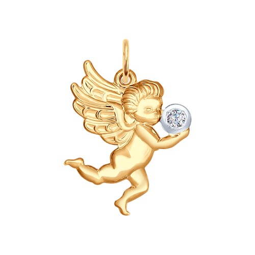 Подвеска "Ангел" из золота с фианитом