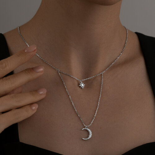 Колье из серебра с фианитами - фото 2