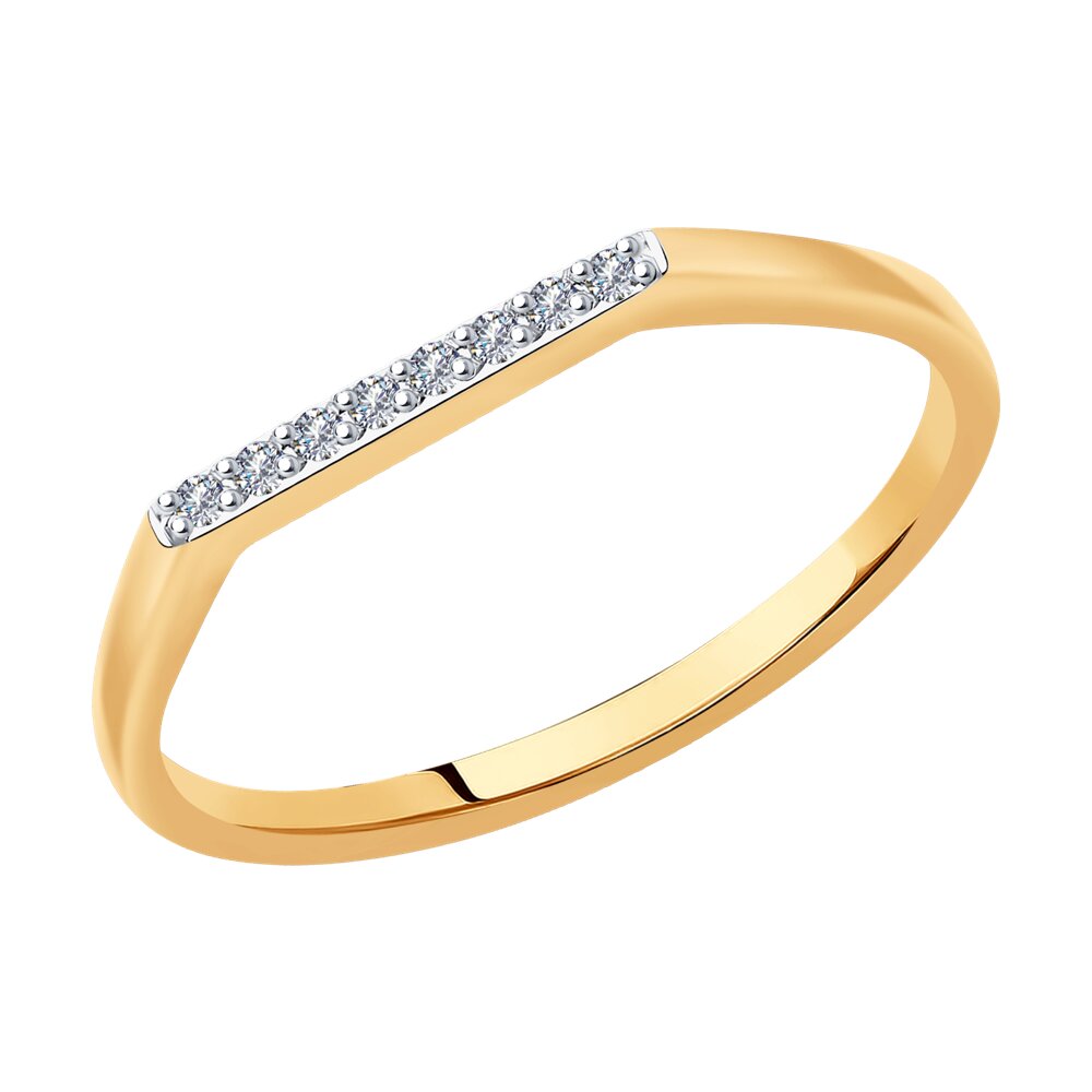 Кольцо SKLV из золота с искусственно выращенными бриллиантами
