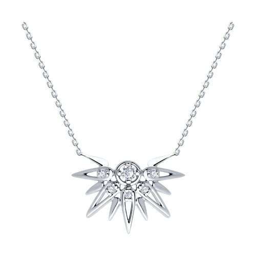 Колье из серебра с фианитами - фото 1