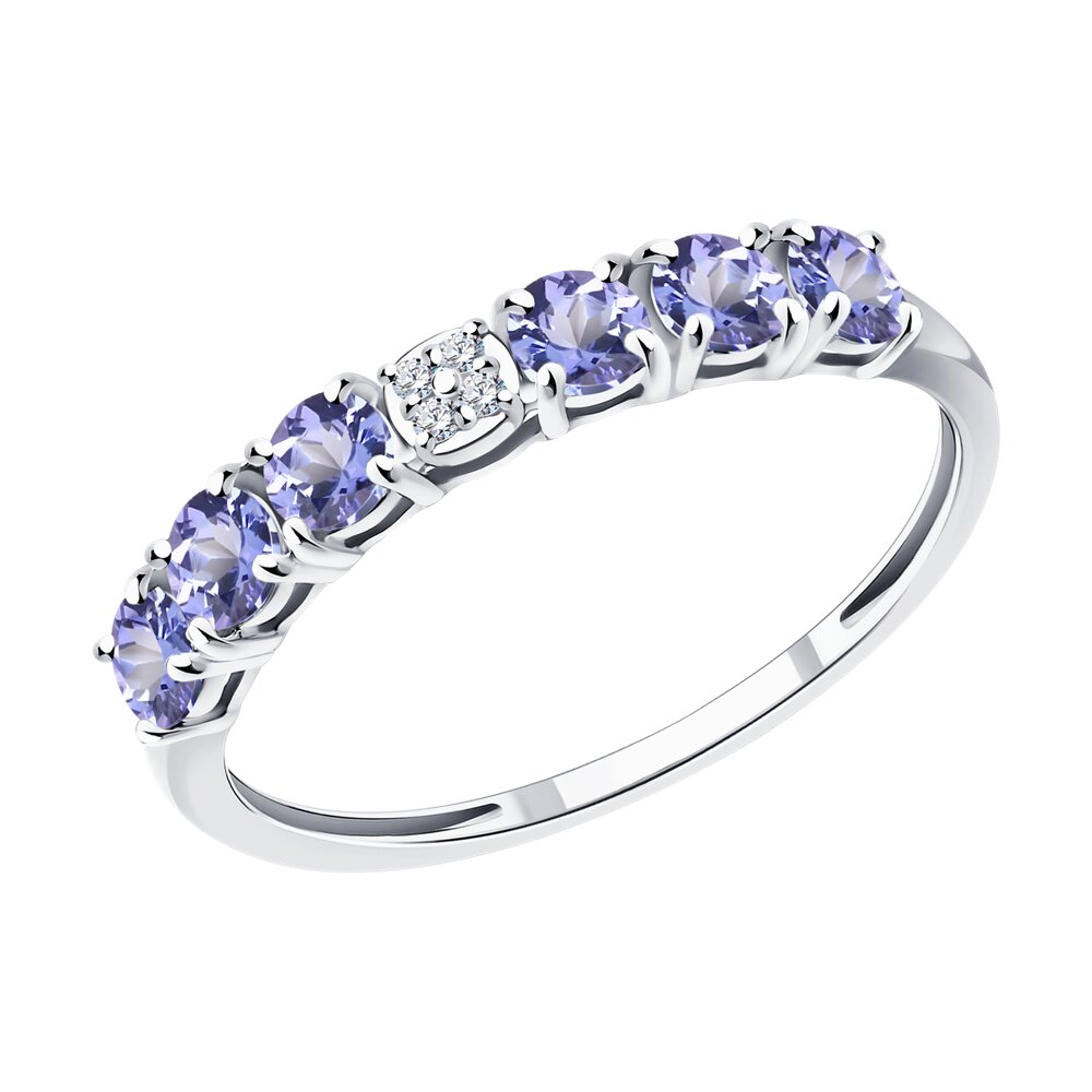 

Кольцо SOKOLOV Diamonds из белого золота с бриллиантами и танзанитами