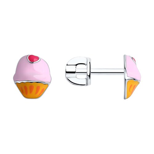 Серьги из серебра с эмалью - фото 1