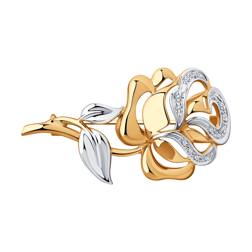 фото Брошь «роза» с бриллиантами sokolov diamonds