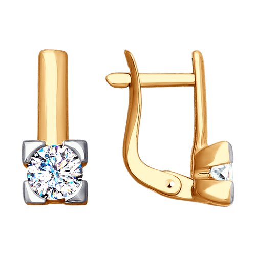 Серьги из золота со Swarovski Zirconia