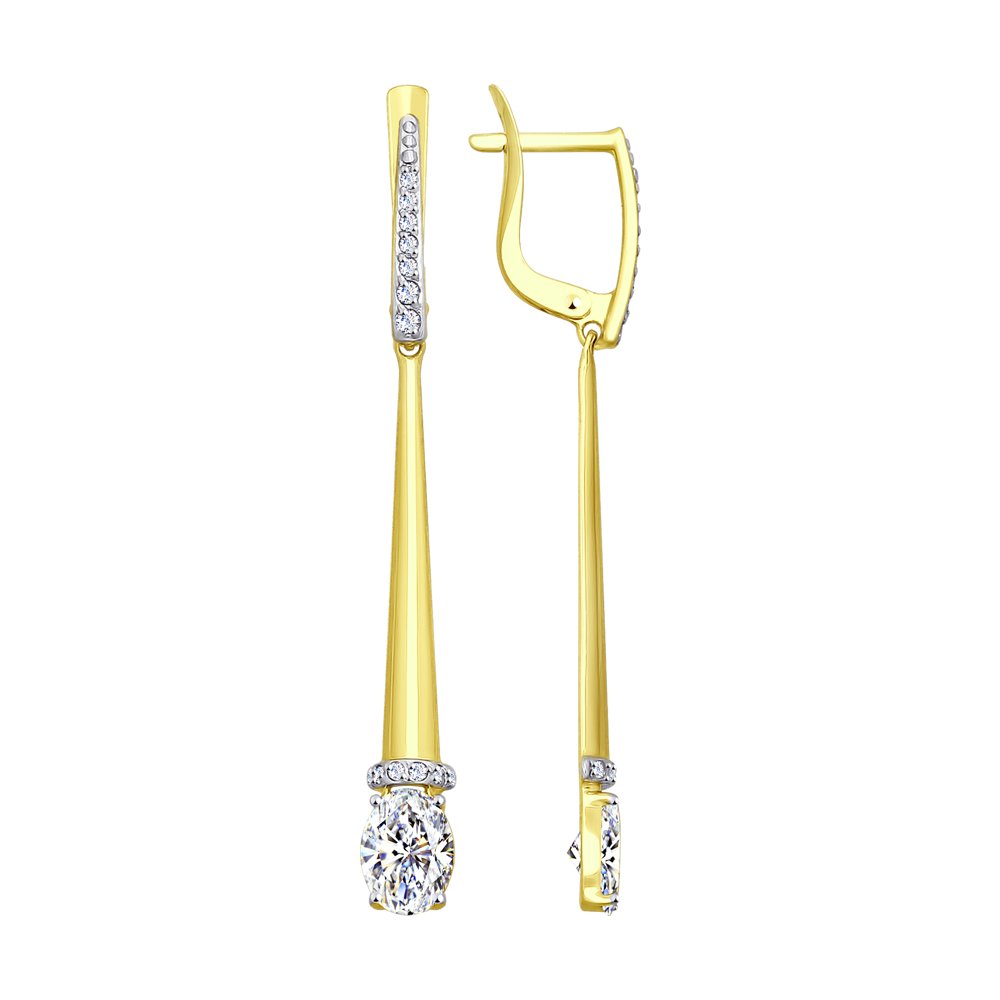 

Серьги SOKOLOV из желтого золота со Swarovski Zirconia