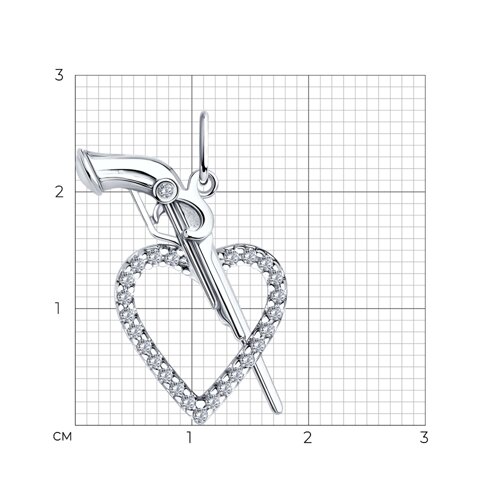 Подвеска из серебра с фианитами - фото 4