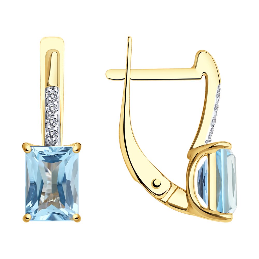 

Серьги SOKOLOV Diamonds из желтого золота с бриллиантами и топазами