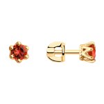 Серьги из золота с красными фианитами