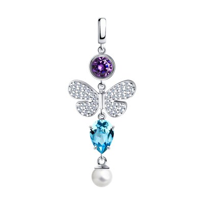 Серебряные подвески с жемчугом SOKOLOV – купить в официальном интернет ...