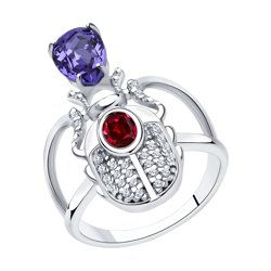 Кольцо SOKOLOV из серебра с кристаллами и фианитами 2200₽