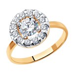 Кольцо из золочёного серебра со Swarovski Zirconia