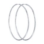 Серьги конго из серебра с алмазной гранью