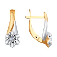 Серьги из комбинированного золота с бриллиантами
