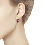 Серьги из золота с бриллиантами и рубинами