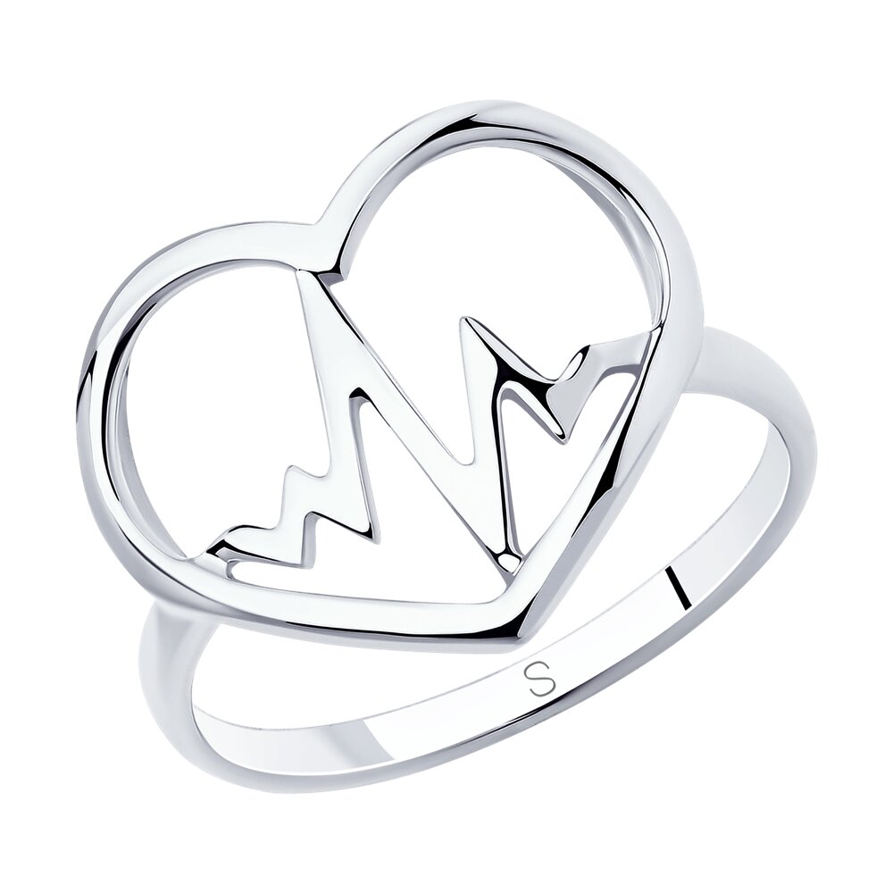 Кольцо SKLV из серебра в форме сердца
