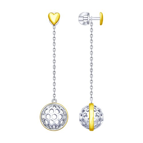 Серьги из серебра с золочением