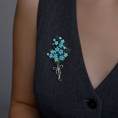 Брошь из серебра с эмалью - фото 3