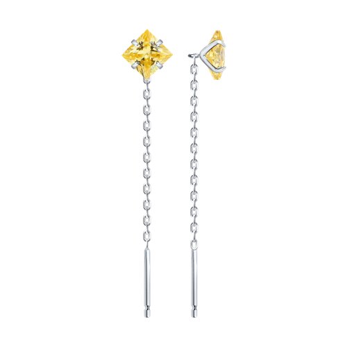 Серьги из серебра с фианитами - фото 1