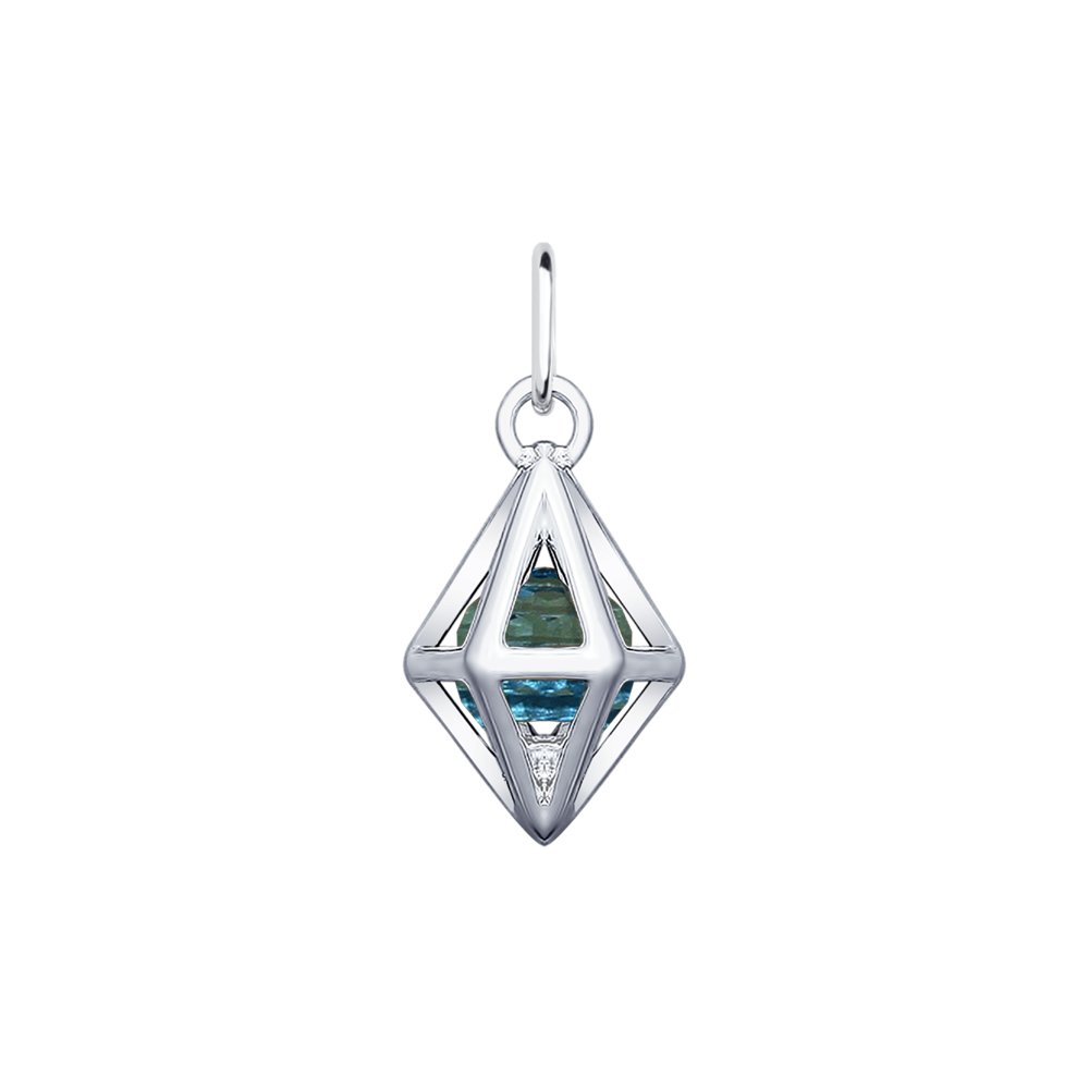 

Подвеска SOKOLOV из серебра с голубым кристаллом Swarovski