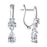 Серьги из серебра с фианитами