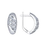 Серьги из серебра с фианитами