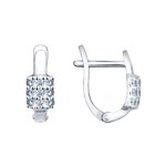 Серьги из серебра с фианитами